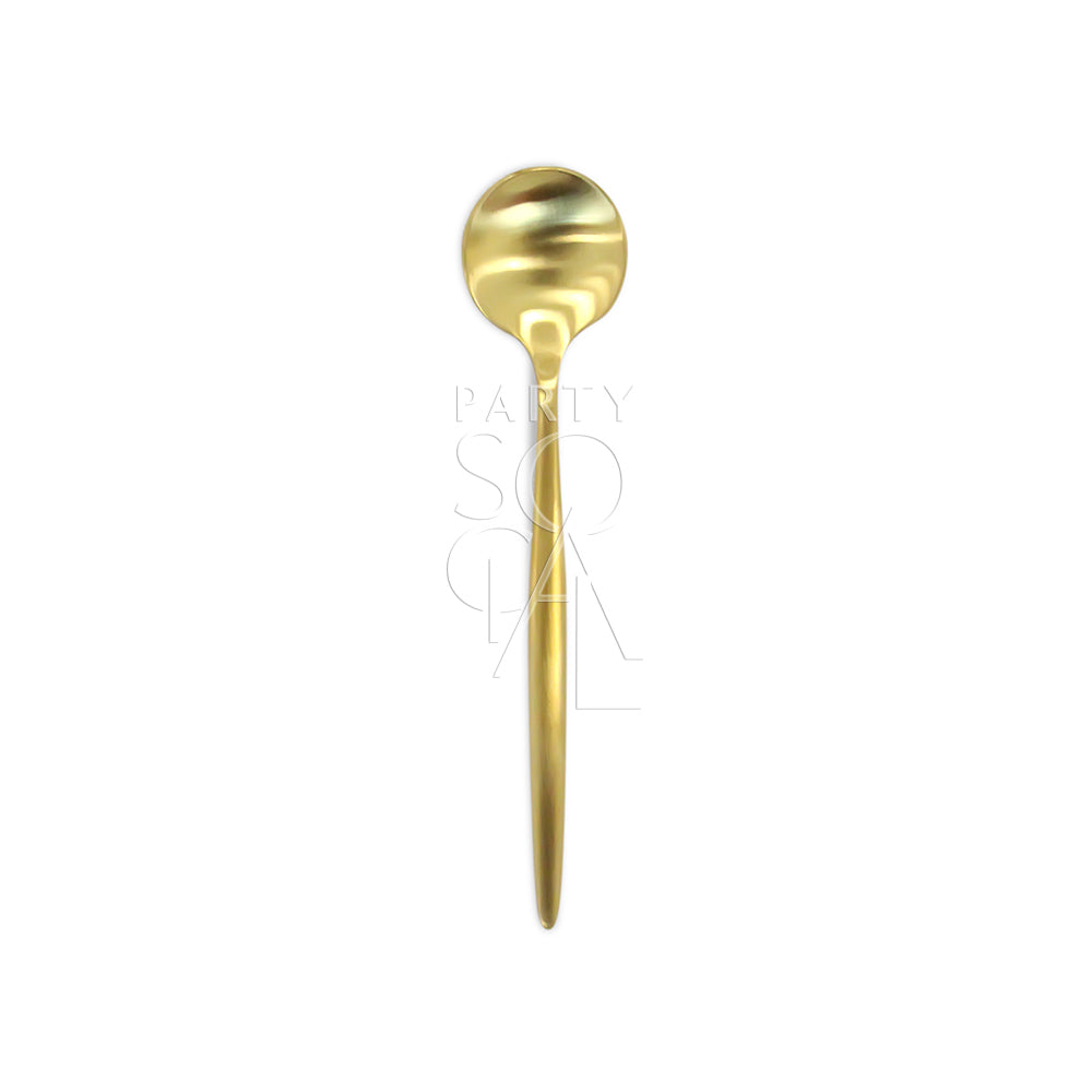 Elegant modern gold cutlery set with a chic and polished finish, offering a luxurious and contemporary touch to enhance any dining experience.