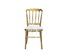 Napoleon gold chair with a luxurious, gilded finish. This classic chair design features an ornate back and legs, highlighted by a rich gold color that adds a touch of elegance and opulence. Ideal for upscale events, formal dining, or stylish interior spaces, it blends traditional charm with a glamorous gold hue.