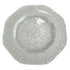 Elegant charger plate with a textured silver grain finish, perfect for adding a touch of sophistication to your table setting.