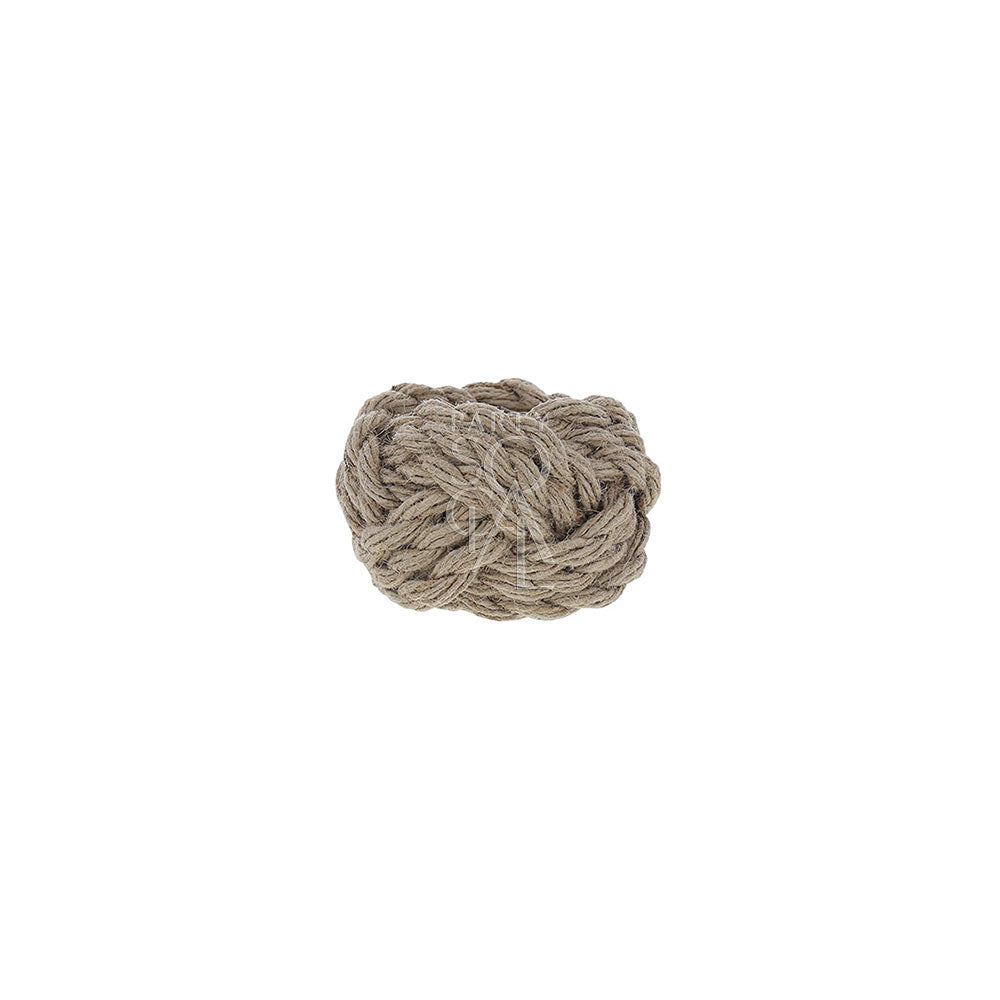 Rustic corded jute round napkin ring, featuring a natural, textured design with a sturdy, woven finish. The round shape and jute material add an earthy, handcrafted touch, perfect for enhancing casual or rustic table settings.