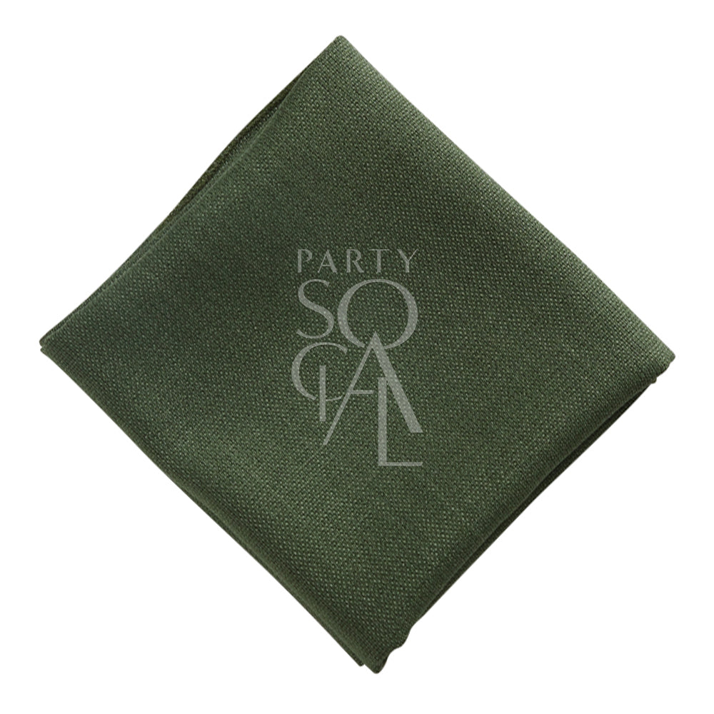 Elegant cotton linen napkin in a classic olive green color, offering a rich and earthy tone. The olive green hue adds a natural and timeless touch to any table setting.