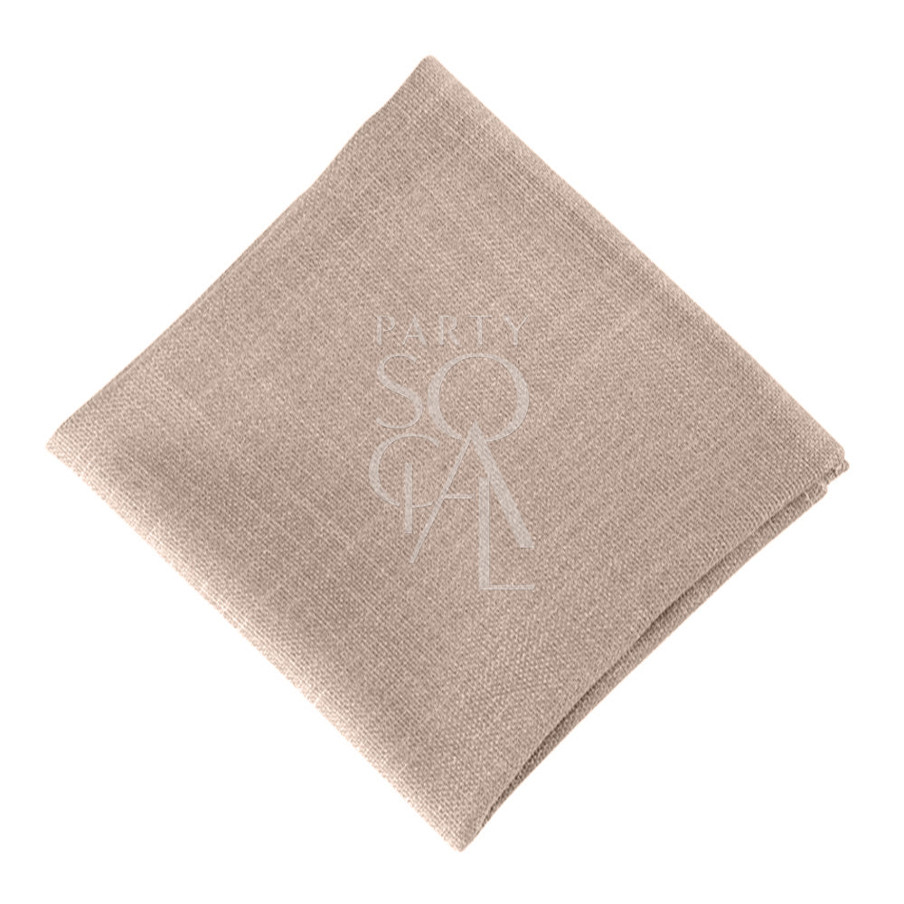 Earthy dark sand linen blend napkin, providing a natural and rustic feel, perfect for a cozy and stylish table setting.