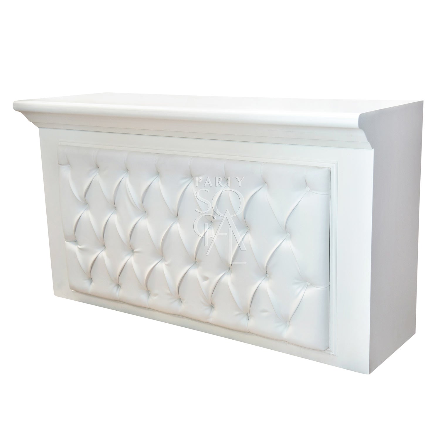 Chic white leather bar unit with a sleek, modern design, featuring a smooth leather finish and ample storage space, perfect for creating a sophisticated and stylish bar area.