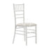 White Chiavari chair with elegant, classic design featuring a high back with vertical slats and a sturdy, lightweight frame. Ideal for formal events and weddings.