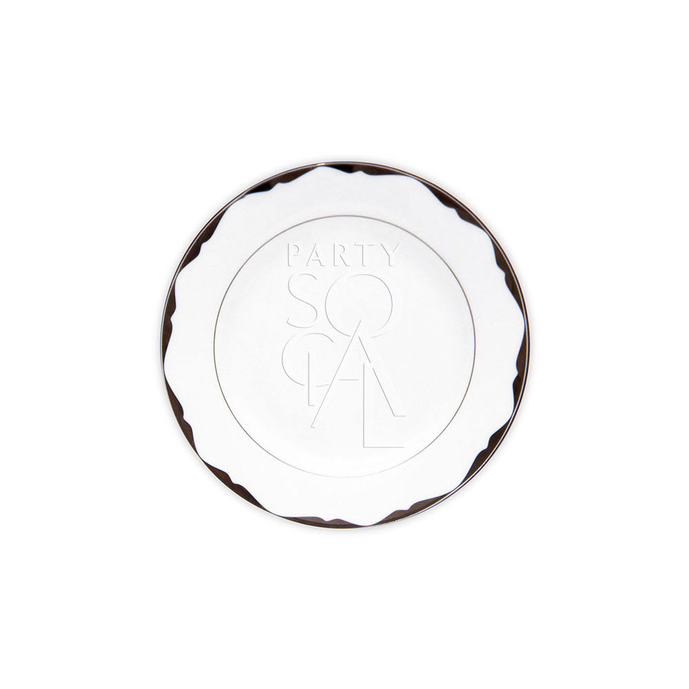 Elegant China platinum plates featuring a sophisticated design with a subtle platinum trim, adding a touch of luxury and refinement to any dining occasion.