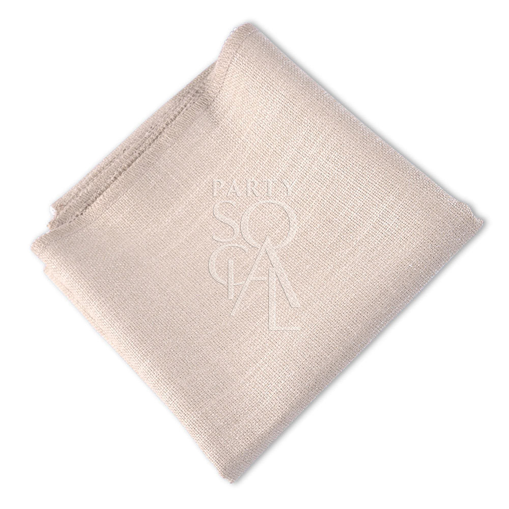 Warm sand linen blend napkin, providing a natural and earthy tone that creates a relaxed and inviting table setting.
