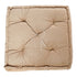 Elegant floor cushion in soft sand velvet, showcasing a smooth and plush texture. The neutral sand color adds a warm and subtle touch, making it a versatile and refined addition to any room or decor.