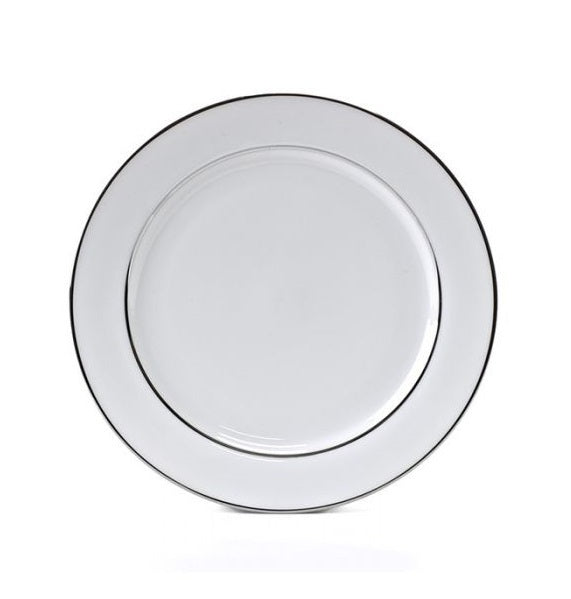 Contemporary China plates with a sleek silver rim, featuring a modern design that adds a touch of sophistication and elegance to any dining experience.