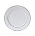 Contemporary China plates with a sleek silver rim, featuring a modern design that adds a touch of sophistication and elegance to any dining experience.