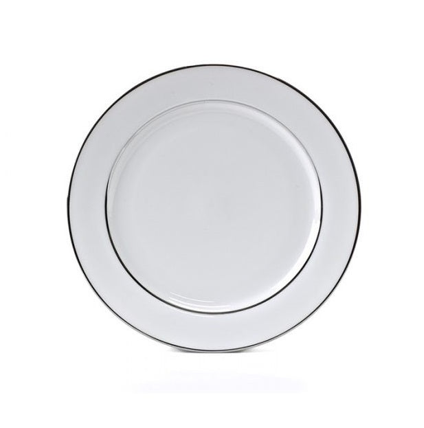 Contemporary China plates with a sleek silver rim, featuring a modern design that adds a touch of sophistication and elegance to any dining experience.