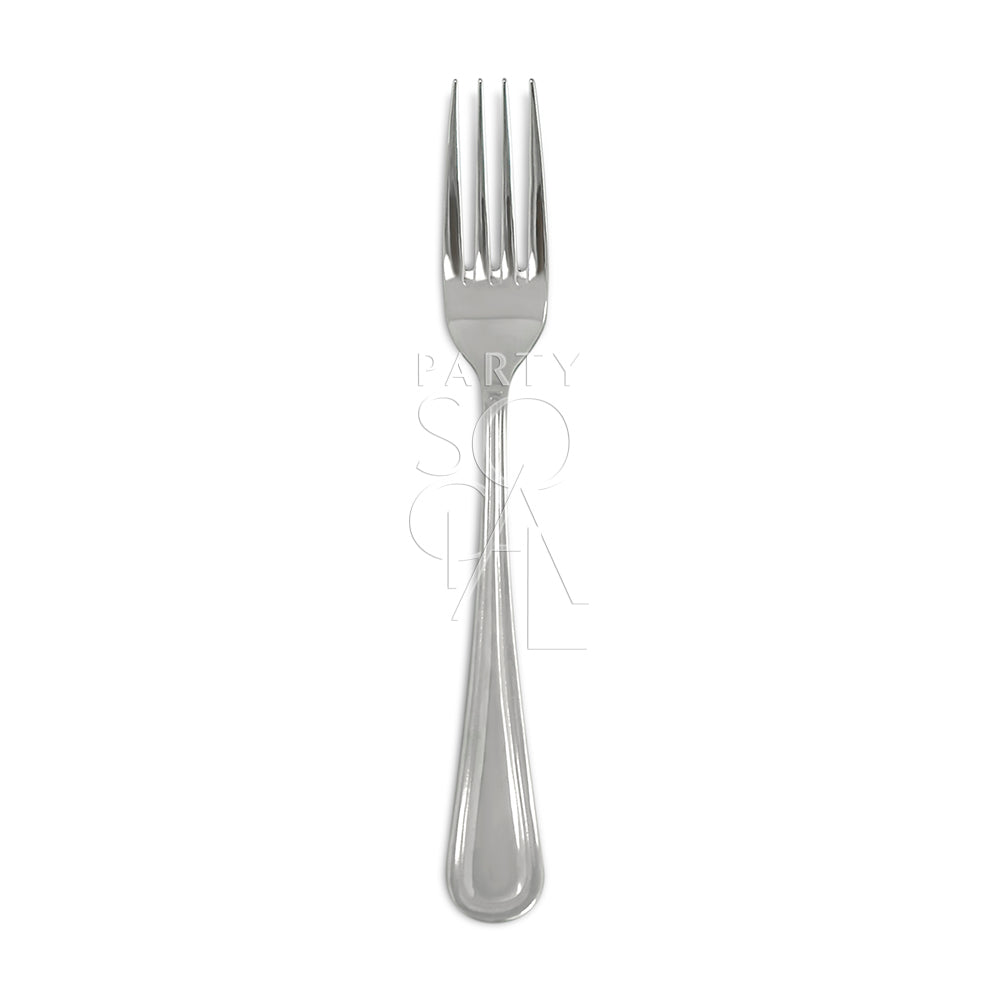 Classic simple silver cutlery set with a clean and straightforward design, offering a versatile and timeless option for any dining occasion.