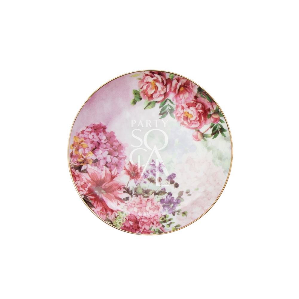 Delicate plates adorned with pink peonies, ideal for adding a floral touch to your table decor.