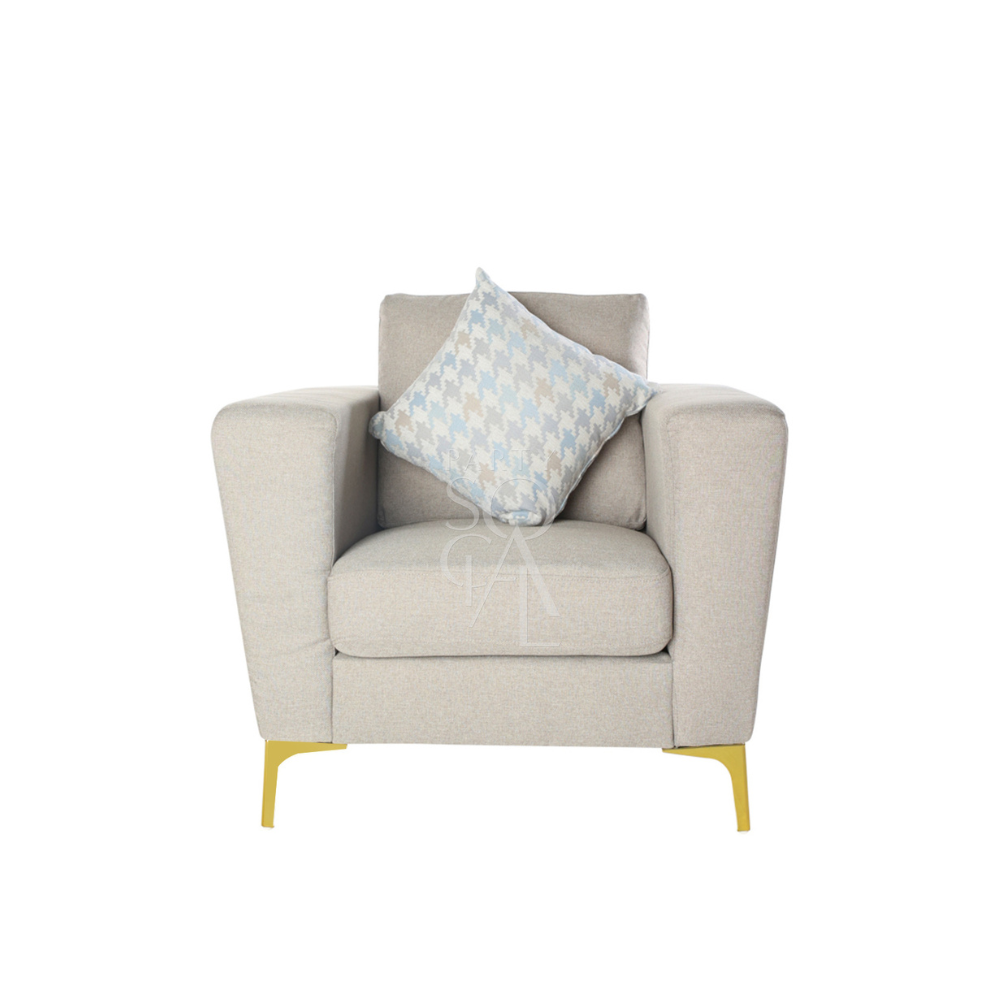 SAND FABRIC SOFA SINGLE SEATER