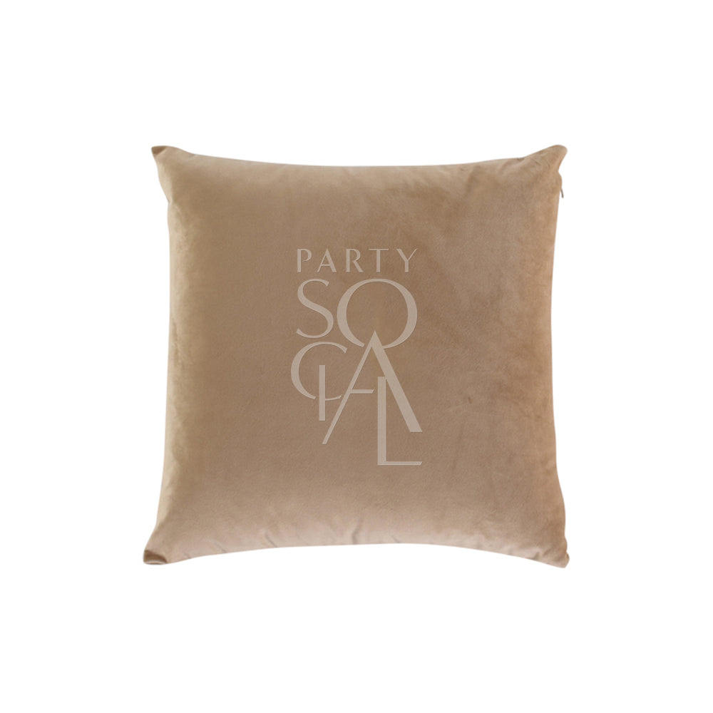 Velvet cushion cover in sand, offering a warm and natural shade.