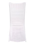 Elegant Chiavari chair cover made from lightweight chiffon fabric, draping gracefully over the chair with a soft, flowing silhouette. The simple design adds a touch of understated sophistication and airy elegance, ideal for weddings, formal events, or any occasion requiring a refined and classic look.