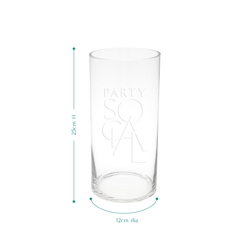 Elegant cylinder glass vases with a simple, clear design, featuring a smooth, cylindrical shape. These vases are ideal for displaying flowers or decorative accents, adding a touch of modern sophistication to any setting.