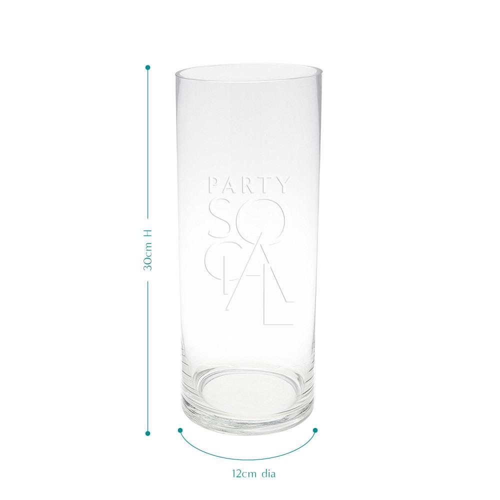 Elegant cylinder glass vases with a simple, clear design, featuring a smooth, cylindrical shape. These vases are ideal for displaying flowers or decorative accents, adding a touch of modern sophistication to any setting.