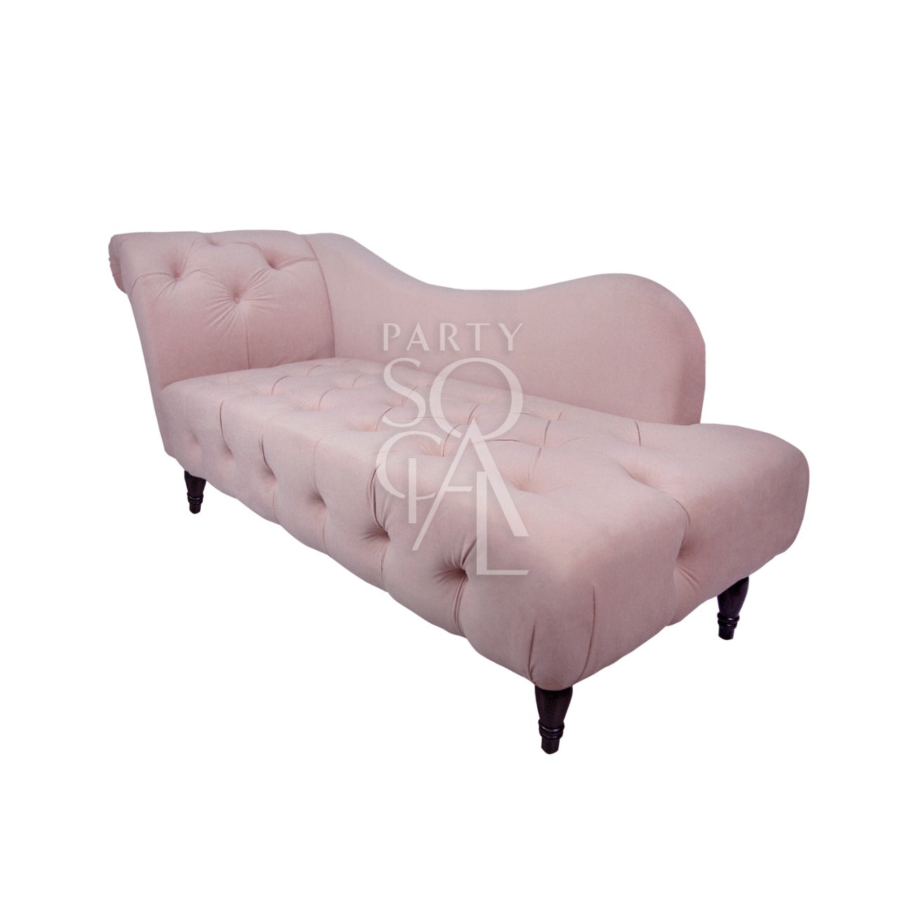 Elegant blush pink velvet sofa with a plush, soft texture. The sofa features a sleek, modern design with clean lines and a sophisticated finish, providing both comfort and style to any living space.