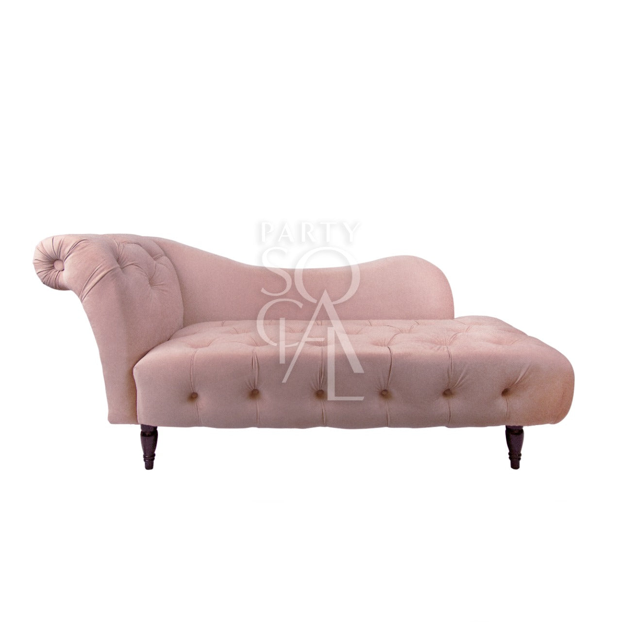 Elegant blush pink velvet sofa with a plush, soft texture. The sofa features a sleek, modern design with clean lines and a sophisticated finish, providing both comfort and style to any living space.