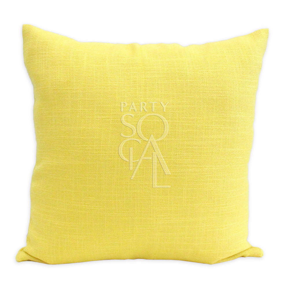 Spacious linen weave cushion cover in a vibrant yellow shade, measuring 60x60cm. The large size and bright yellow color add a lively and welcoming touch to your home decor.