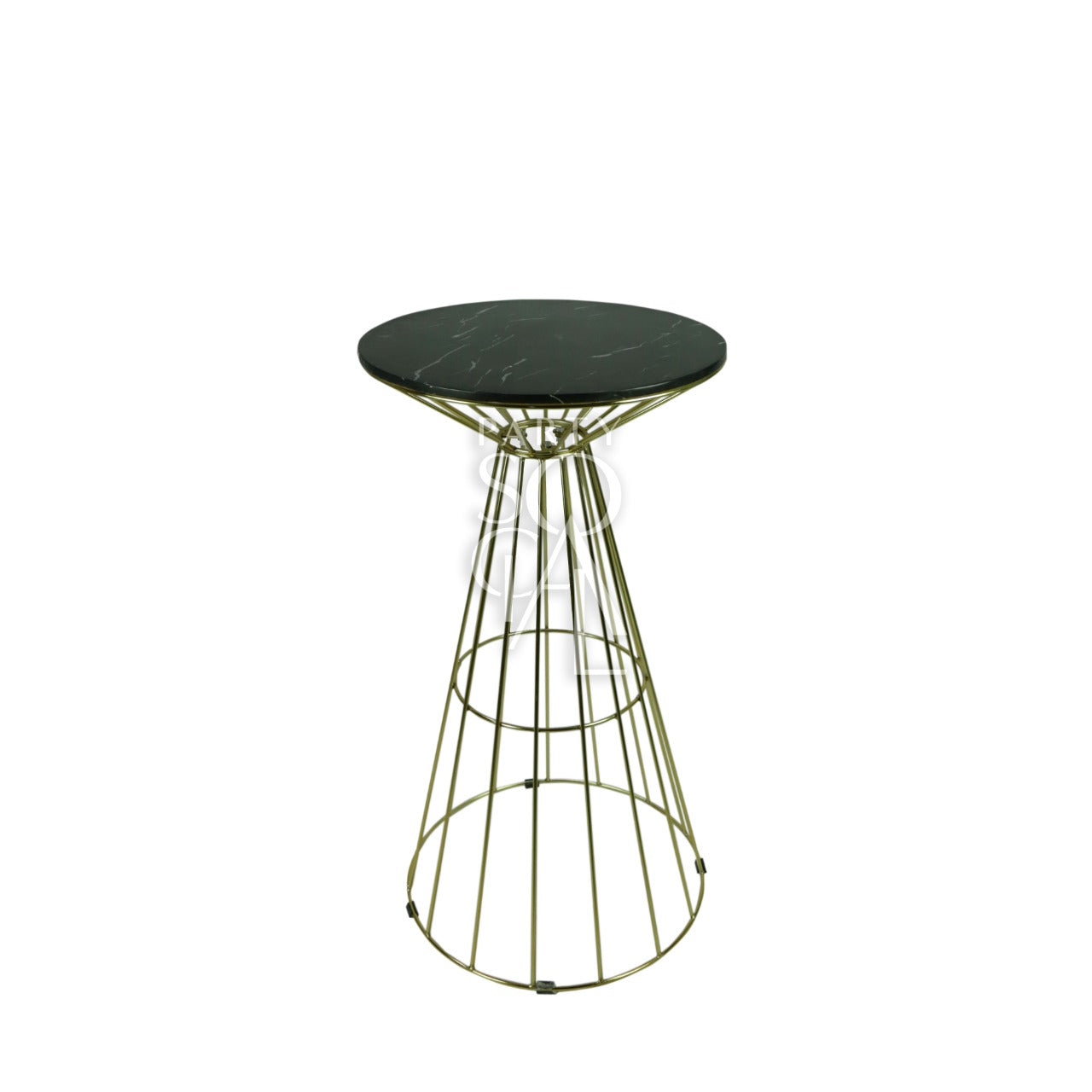 Stylish cocktail table with a gold wire base and a striking black marble top. The gold wire frame provides a modern, elegant look, while the black marble top adds a touch of sophistication and contrast. Perfect for enhancing contemporary decor with a blend of luxury and modernity.