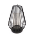 Stylish black wire lanterns with a geometric design, featuring a sleek, open-frame construction that casts intricate shadows when illuminated. The black metal wire adds a contemporary touch, making these lanterns a chic and versatile addition to any indoor or outdoor space.