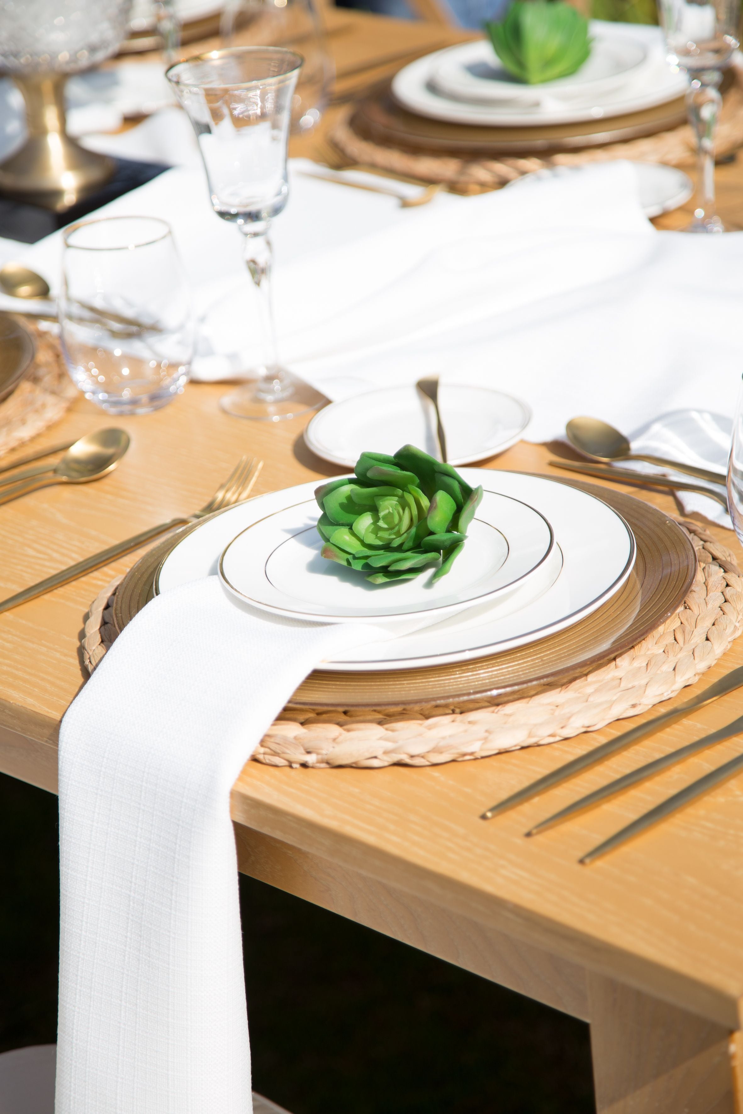 Stylish cane placemat featuring a woven design with a natural, textured finish. The placemat’s subtle, earthy tones and intricate weave add a touch of rustic charm and elegance to any dining table, providing both functionality and aesthetic appeal.