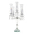 Elegant crystal glass candelabra, featuring multiple arms and intricate cut details that create a stunning sparkle. The candelabra’s clear crystal design adds a touch of sophistication and glamour, making it a perfect centerpiece for any formal or romantic setting.