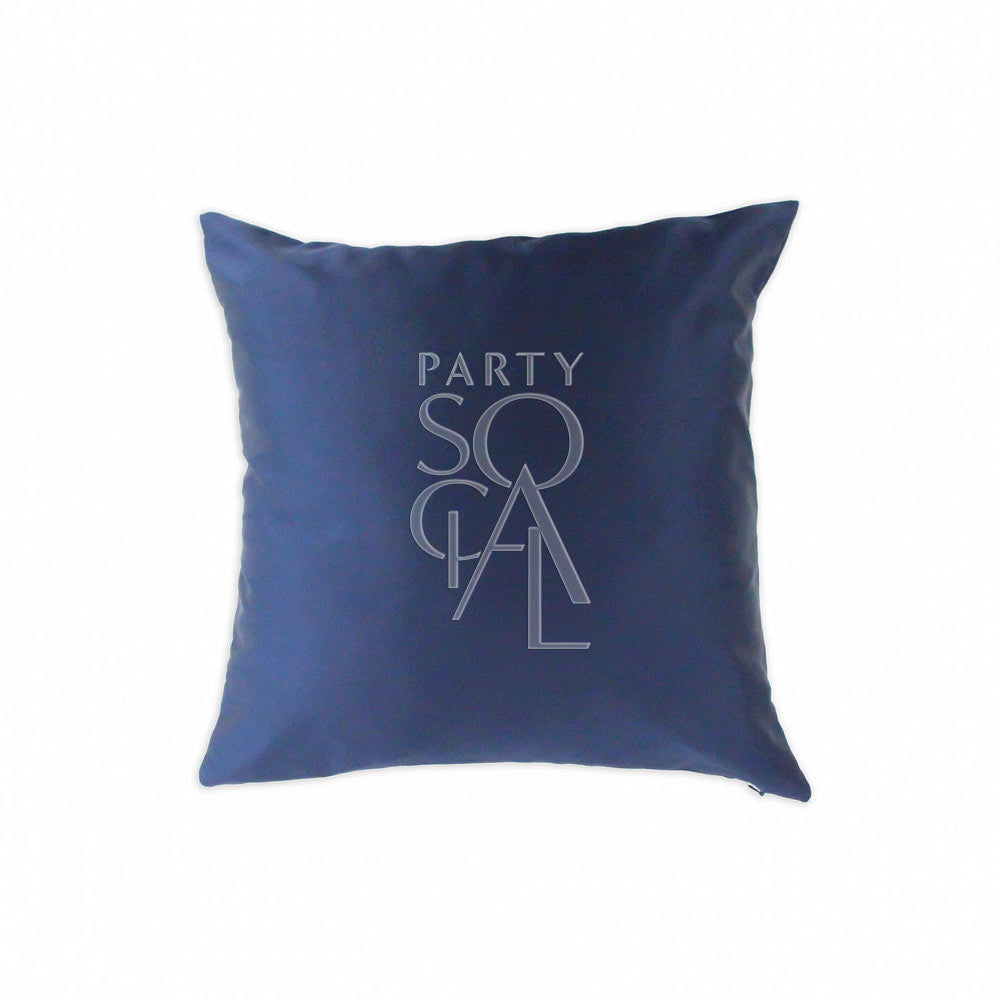 Elegant satin cushion cover in midnight blue, measuring 40x40cm. The deep, rich blue color and lustrous finish create a dramatic and sophisticated look, perfect for adding a touch of luxury to any room.
