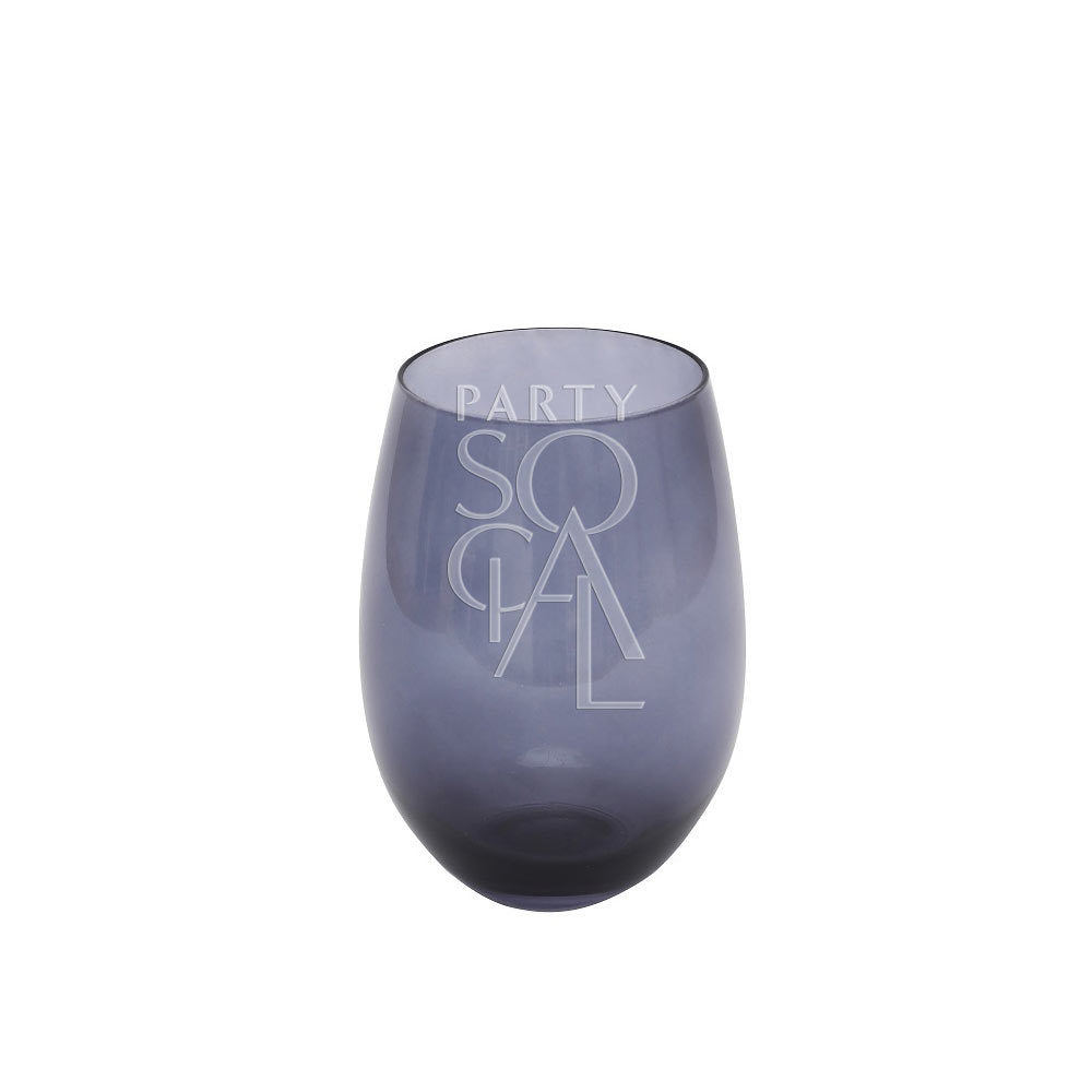 Midnight blue glasses with a deep, rich hue, offering a sophisticated and elegant touch to any table setting.