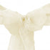 Refined organza chair sash in ivory, featuring a soft, sheer fabric with a gentle, light finish. The ivory color provides a classic and timeless touch, perfect for creating an elegant and cohesive look for any occasion.