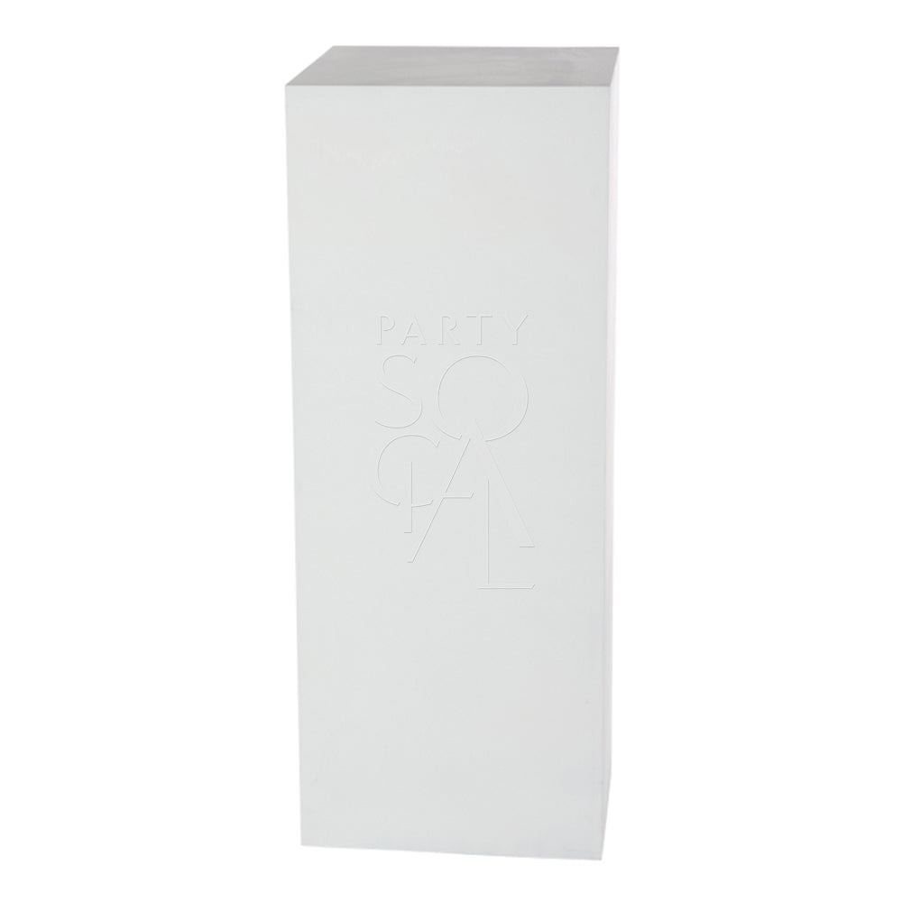 Modern square white podiums with a sleek, minimalist design and smooth finish. The podiums provide a clean and elegant platform, ideal for displaying awards, decor, or event features. Their crisp white color and simple shape add a touch of sophistication to any presentation or setting.