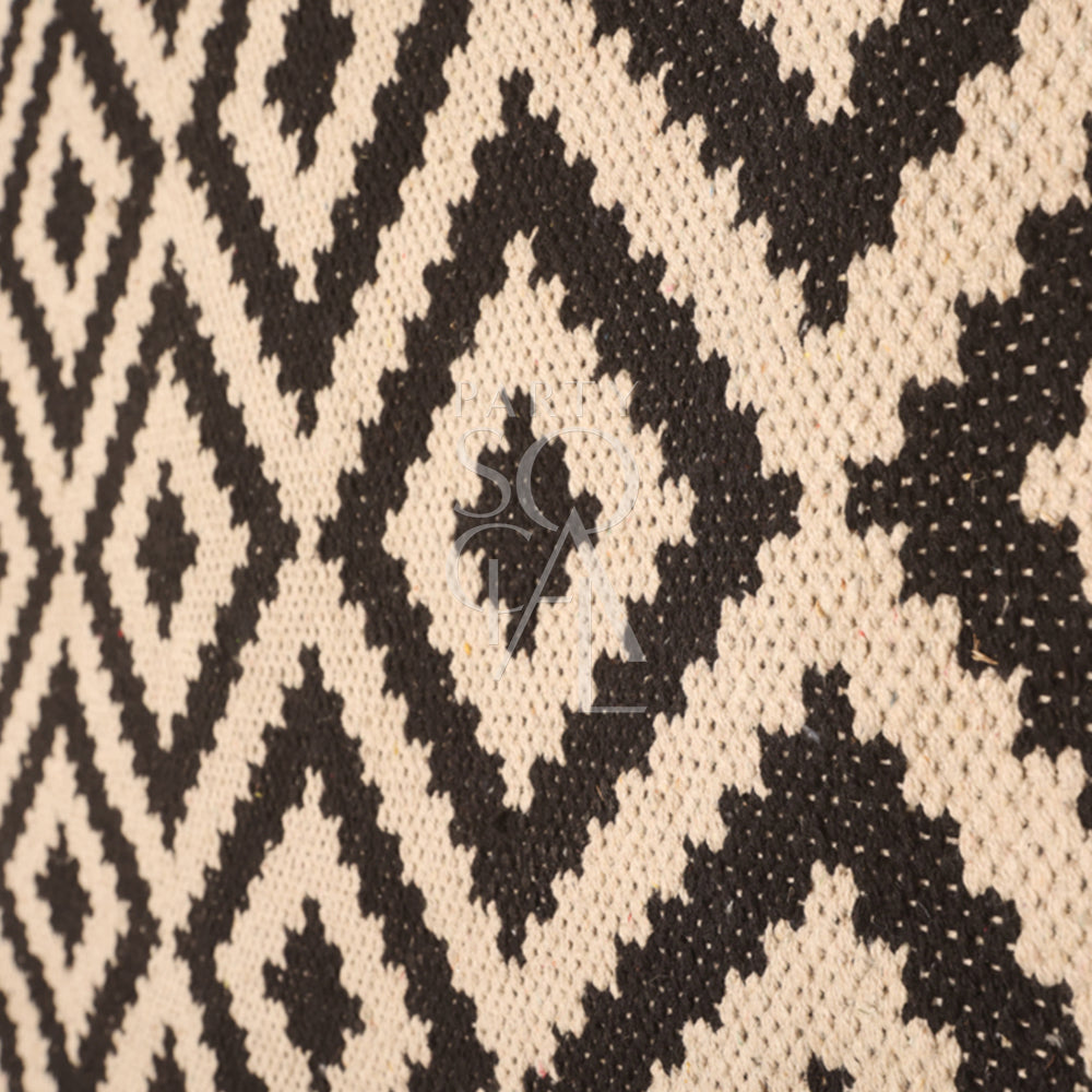 Modern rug featuring a stylish diamond print pattern with a bold geometric design. The rug’s clean lines and contrasting colors create a dynamic visual effect, adding contemporary flair and sophistication to any living space or room decor.