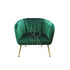 A chic single-seater sofa upholstered in rich royal green velvet. This elegant chair features a plush velvet fabric that adds a touch of luxury and sophistication. Its vibrant green color complements a range of interior styles, making it a standout piece in any living space.