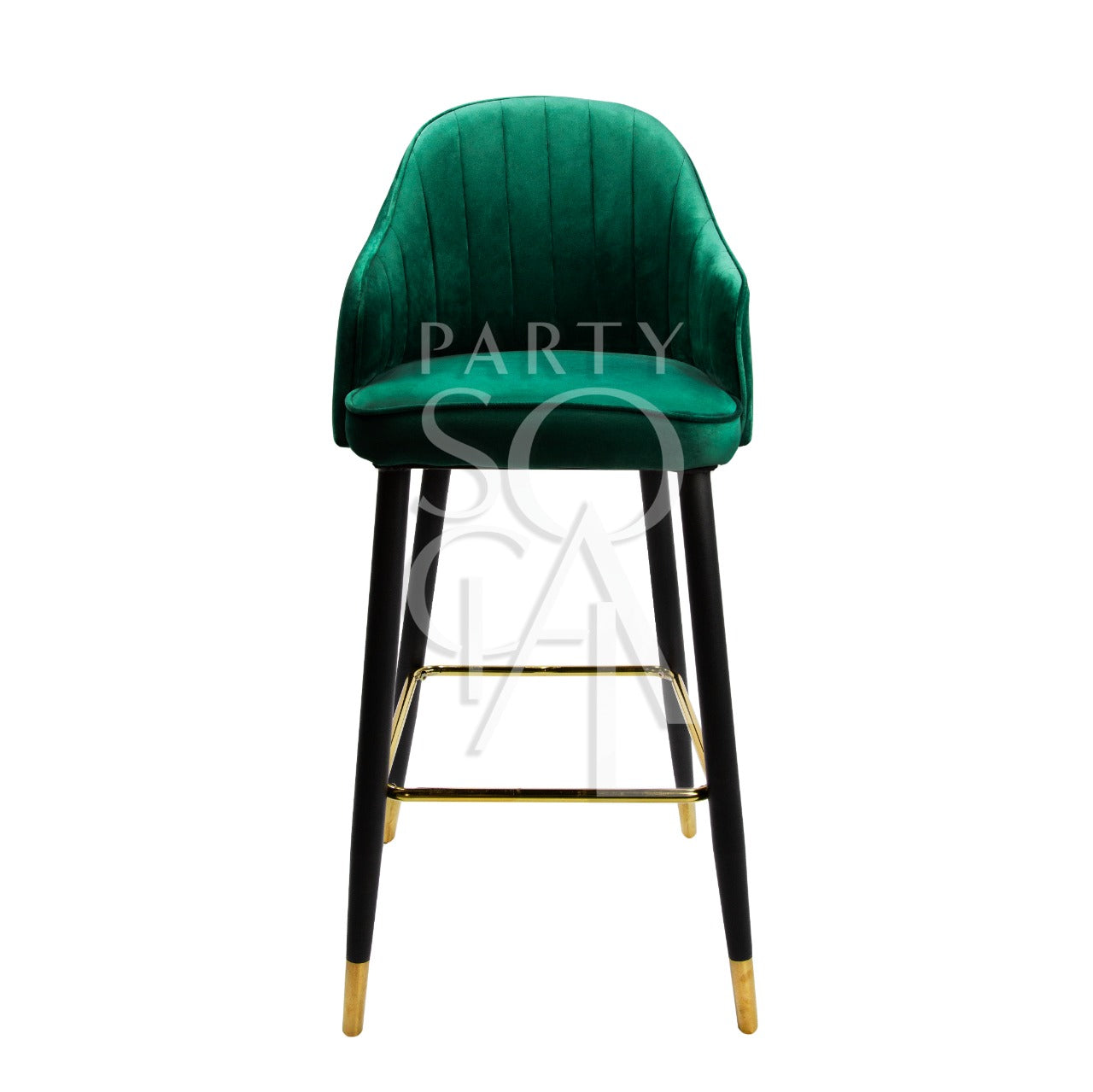 A stylish velvet stool in royal green. This elegant stool features a plush velvet upholstery in a rich, vibrant green color, adding a touch of luxury and sophistication. Ideal for use as extra seating or as a decorative accent, its deep green hue enhances any space with a pop of color and class.