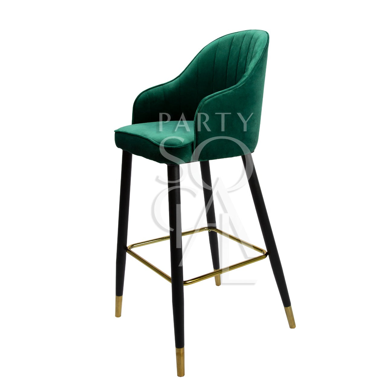 A stylish velvet stool in royal green. This elegant stool features a plush velvet upholstery in a rich, vibrant green color, adding a touch of luxury and sophistication. Ideal for use as extra seating or as a decorative accent, its deep green hue enhances any space with a pop of color and class.
