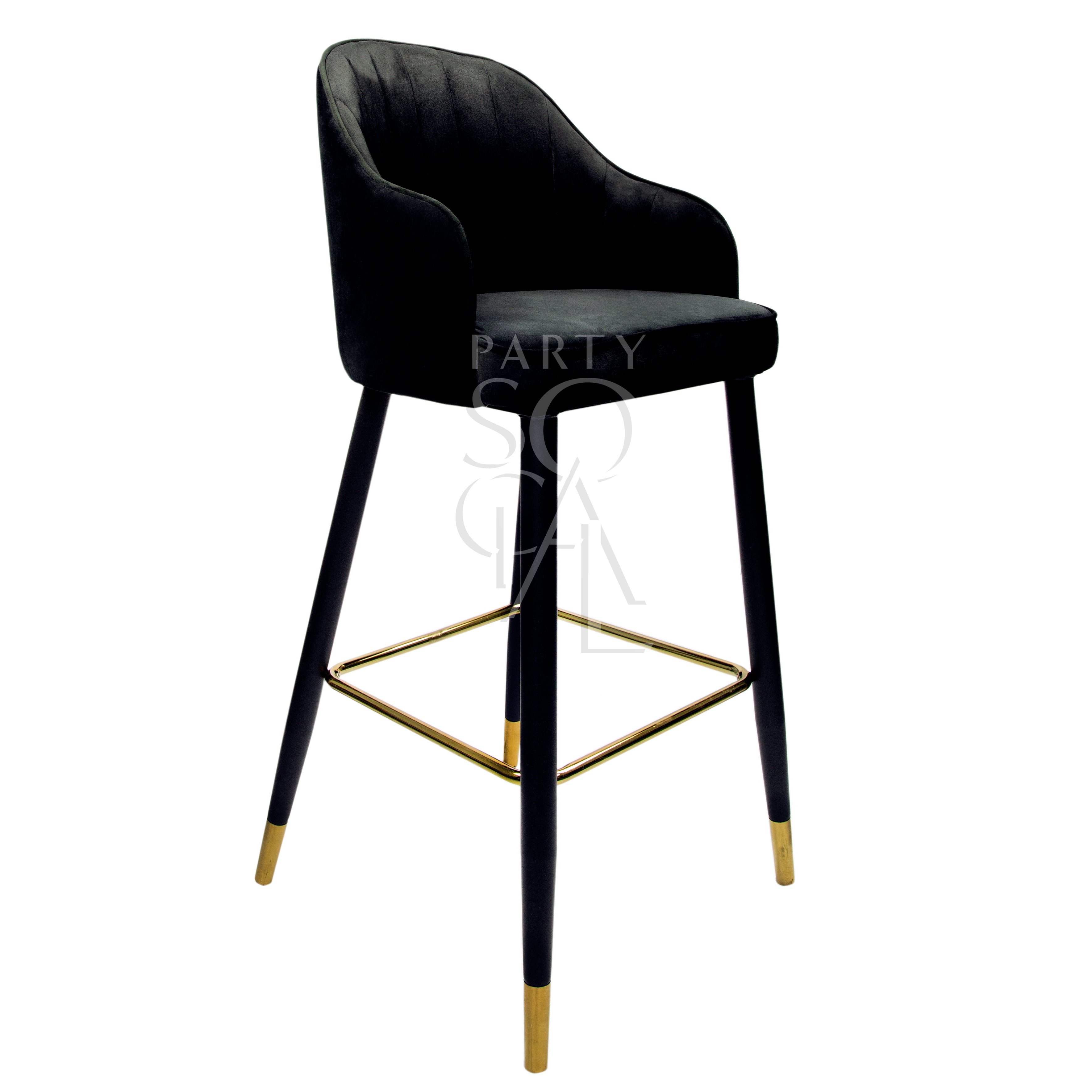 A chic velvet stool in black. This sleek stool is upholstered in soft, luxurious black velvet, offering a sophisticated and modern touch to any room. Its versatile black color makes it a stylish addition to various decor styles, whether used as extra seating or a decorative piece.