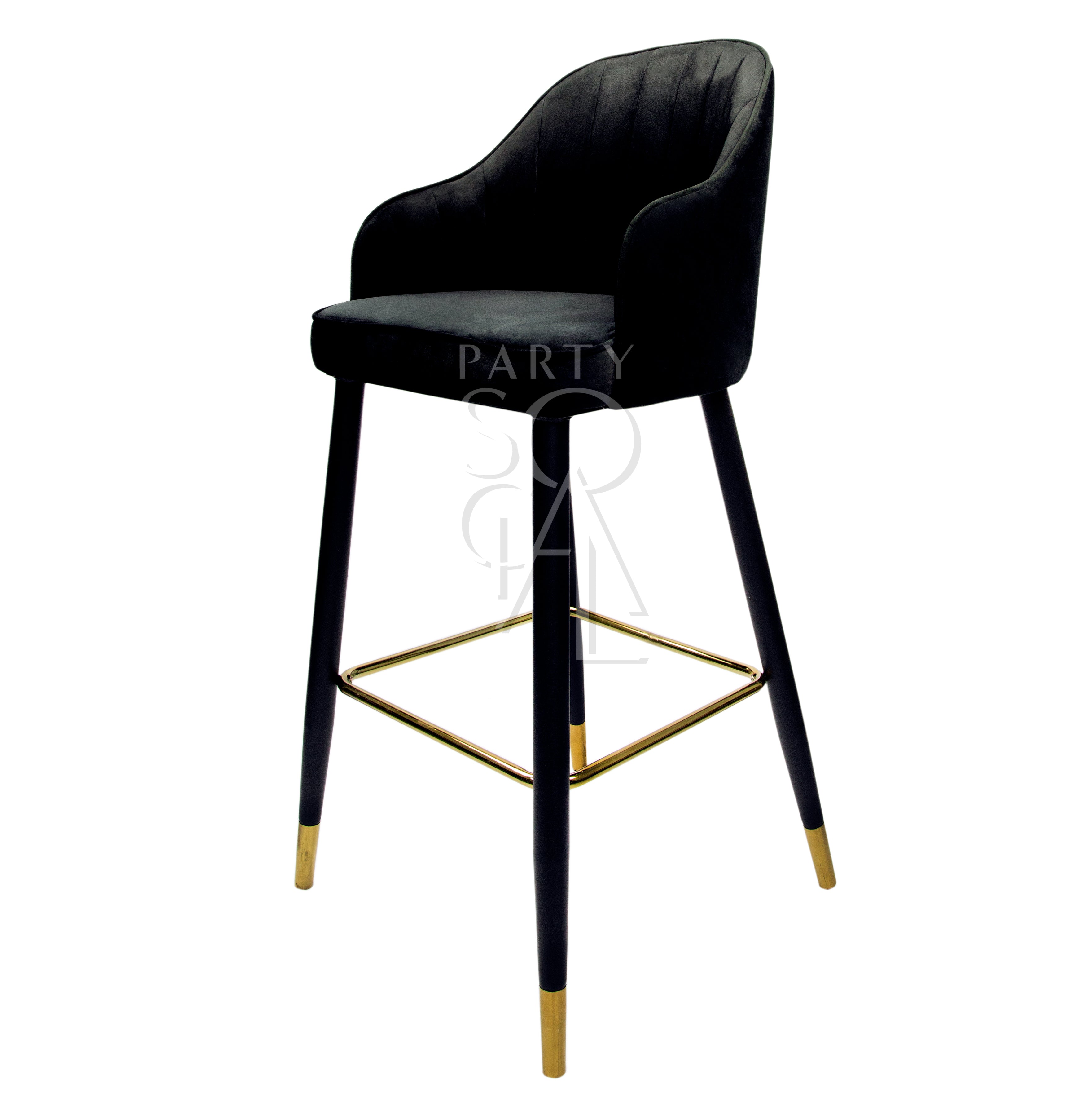 A chic velvet stool in black. This sleek stool is upholstered in soft, luxurious black velvet, offering a sophisticated and modern touch to any room. Its versatile black color makes it a stylish addition to various decor styles, whether used as extra seating or a decorative piece.