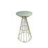Elegant cocktail table featuring a sleek gold wire base and a luxurious white marble top. The table&
