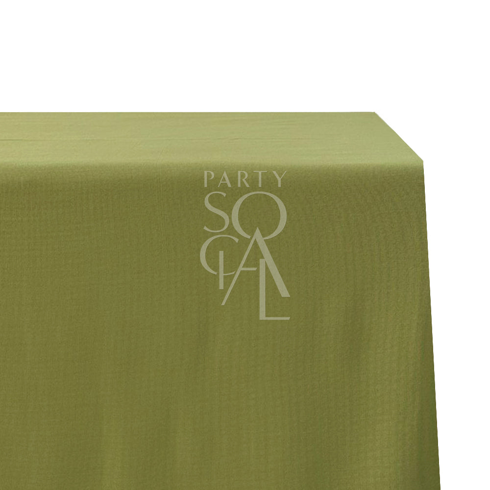 A rectangular cotton-linen tablecloth in vibrant lime green, featuring a bold and lively color. This eye-catching tablecloth adds a pop of energy and freshness to your dining setting, perfect for festive events and casual gatherings.