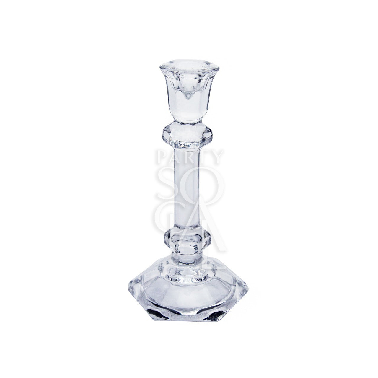 A set of 3 tapered glass candlesticks featuring an elegant and modern design. Each candlestick is made of clear glass with a tapered shape, adding a refined touch to any table or mantel. Ideal for creating a sophisticated ambiance, this set enhances the look of any decor with its sleek and timeless appeal.