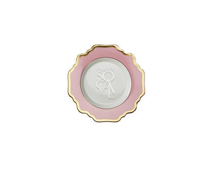 Elegant charger plate featuring a lotus flower design with intricate detailing. The plate&