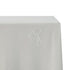 A rectangular cotton-linen tablecloth in off white, featuring a soft and creamy shade. This refined tablecloth enhances your dining setting with a touch of understated elegance, perfect for both special events and daily use.