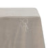 A rectangular velvet tablecloth in a sandy beige color, crafted from a cotton/linen blend. This stylish tablecloth enhances your decor with its rich, velvety texture and neutral tone, ideal for both casual and formal settings.