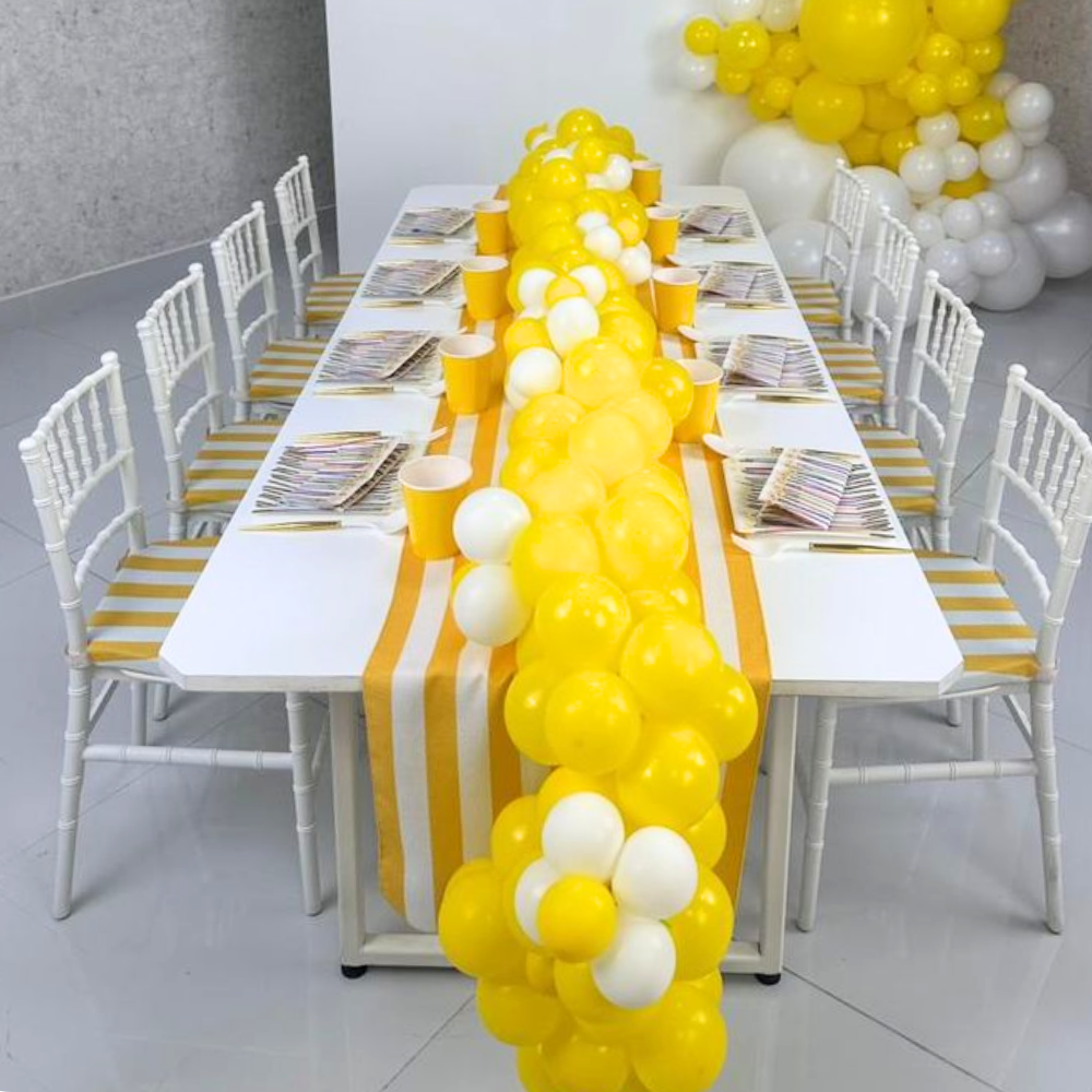 Mini Chiavari Chair w/ Yellow Stripes Cushion