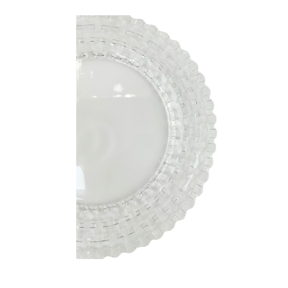 CHARGER PLATE- CLEAR BASKET WEAVE