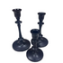 antique black candle holder set, Candle Set, Antique Candle set, Candle set of 3