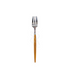 A wooden dessert fork with a silver finish, featuring a sleek and elegant design. This refined fork adds a touch of sophistication to your dessert presentations, combining the warmth of wood with the elegance of silver.