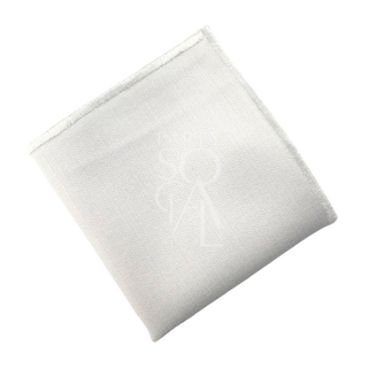 White napkin featuring a refined white line border, offering a clean and minimalistic look. The white-lined detail adds a subtle yet sophisticated touch to any table setting, perfect for an all-white theme.