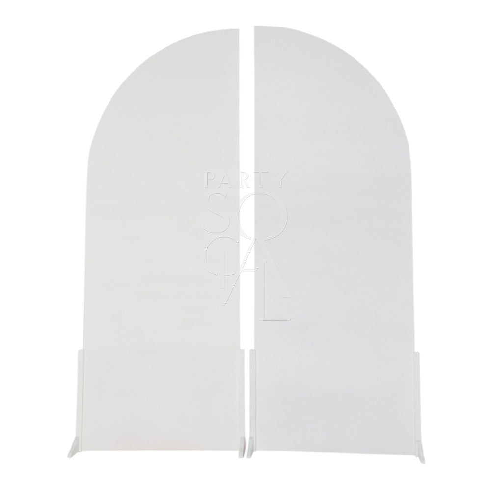 WHITE WOOD CURVED BACKDROP